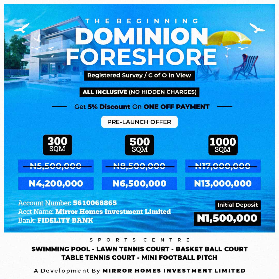 Dominion Foreshore Water Front Estate Epe, Lagos